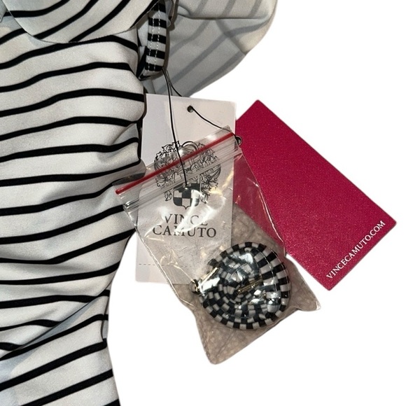 Vince Camuto Blossom Stripes Ruffle Off the Shoulder One Piece Swimsuit NWT - Picture 7 of 10